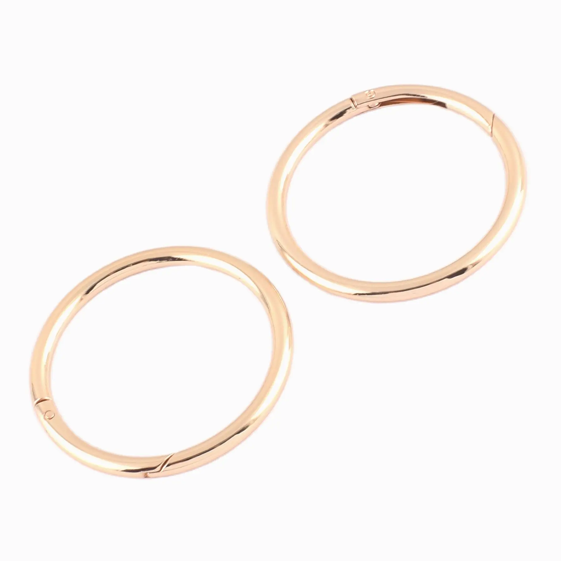 Light Gold Large Spring Ring Buckle Snap Trigger Hook Zinc Alloy Spring Clasp O Ring Round Gate Ring Purse Bag Handbag Jewelry