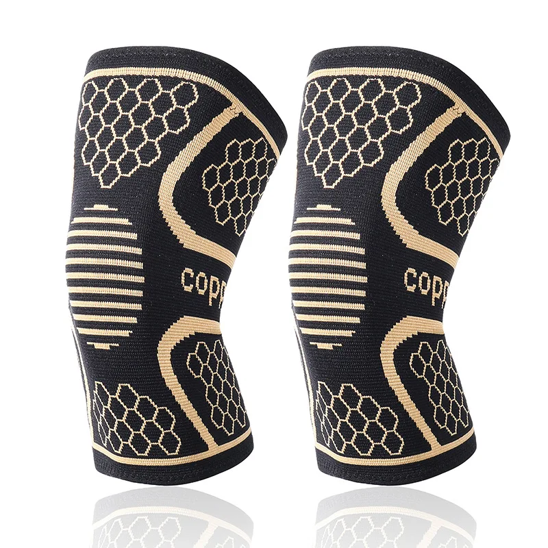 1pc Professional Copper Ion Knee Brace Men Women Sports Compression Sleeves Running Fitness Elastic Wrap Brace Knee Pad