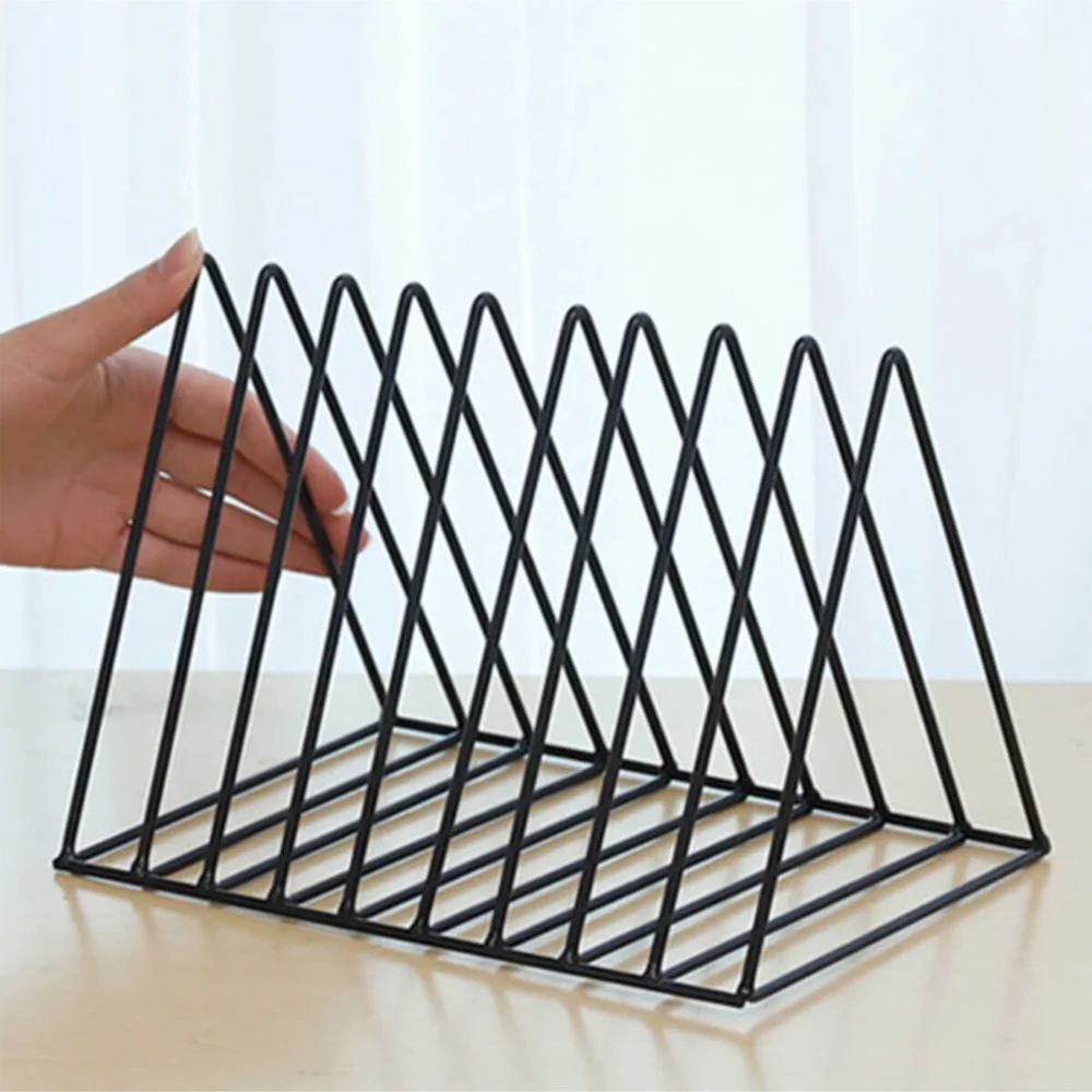 Metal Table Top Book Stand, Newspaper Rack, Dergilik 9 Eye Grid Shelf Decorative Office Data Storage Study Room WD-43B