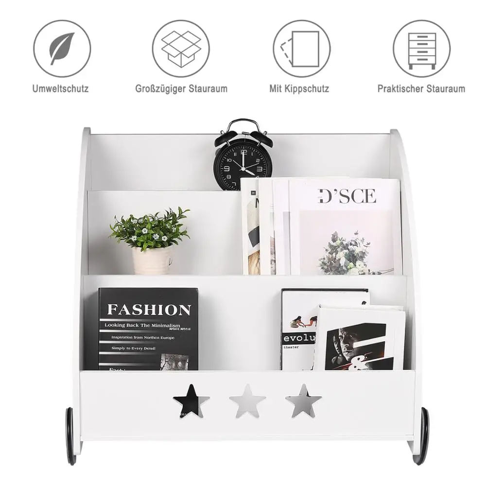 Kinder-Bücherregal, Aufbewahrung, Bücherregal, Spielzeugregal, 3 Regale, Mehrzweck-Organizer für Kinderzimmer