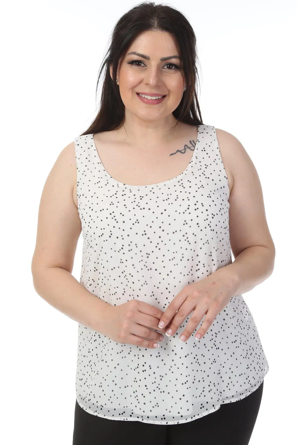 Hanezza Plus Size ZERO SLEEVE BLOUSE