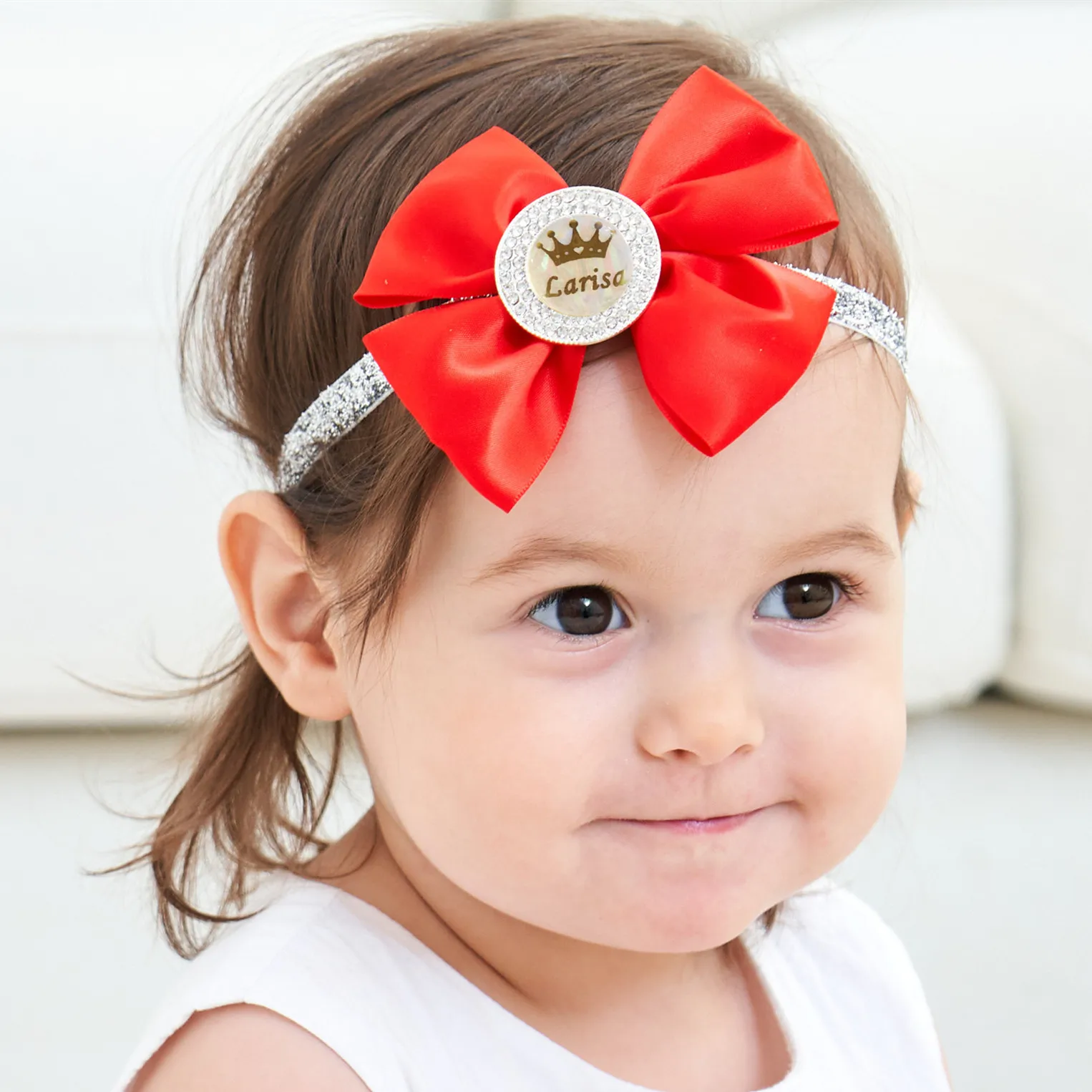 MIYOCAR custom made personalized 13 colors red bling baby headband princess style ideal gift unique