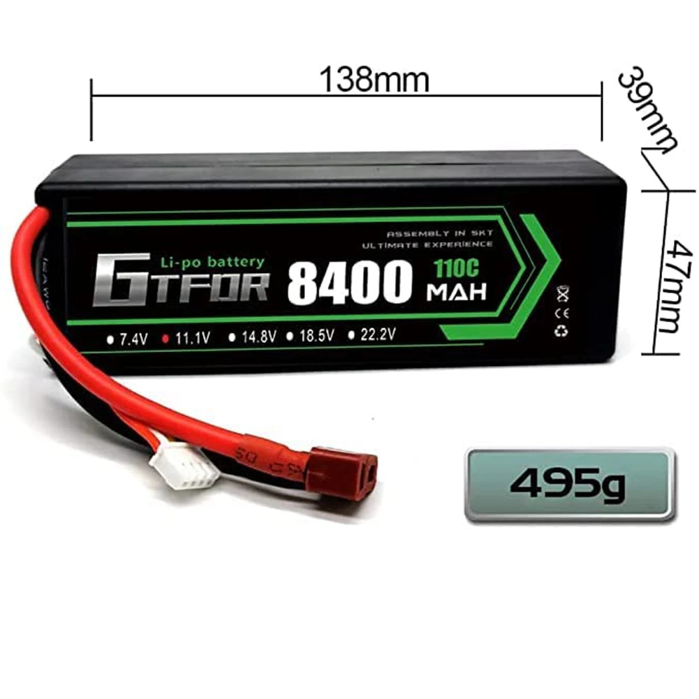 (EU)DXF Lipo 3S 11.1V 배터리 8400mAh 110C Graphene 레이싱 시리즈 하드 케이스 RC 자동차 트럭 Evader BX Truggy 1/8 Buggy Boat