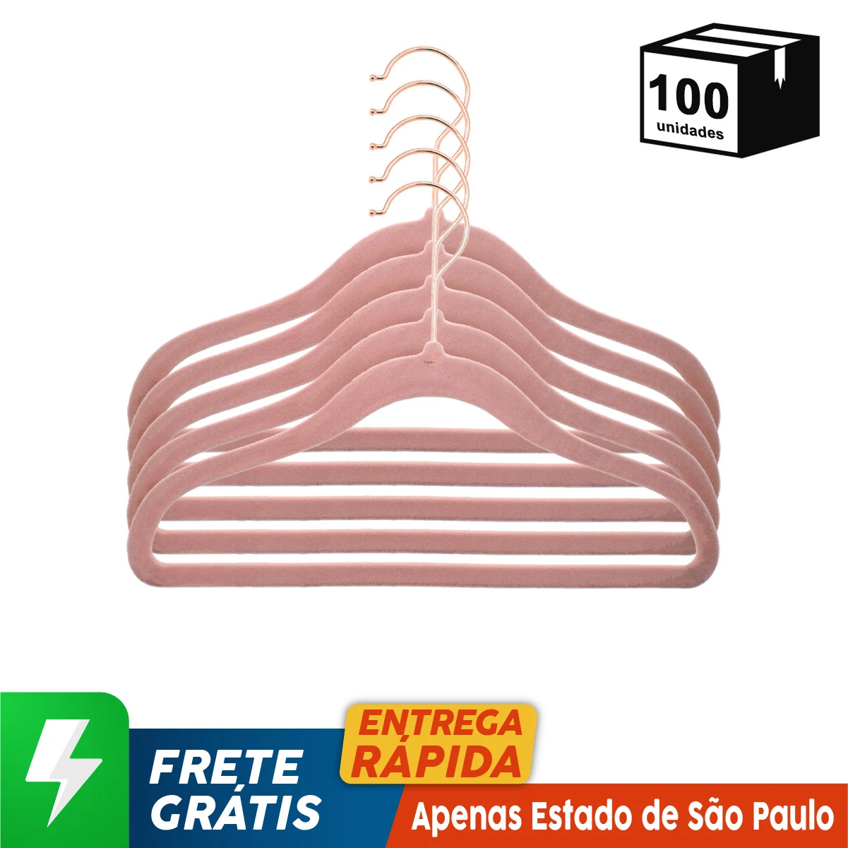 100 Unidades Cabide Veludo Antiderrapante Crianças Pequenas Alta Qualidade Gancho Cobre 360 ° Rotativo Roupa Vestido Closet Rack