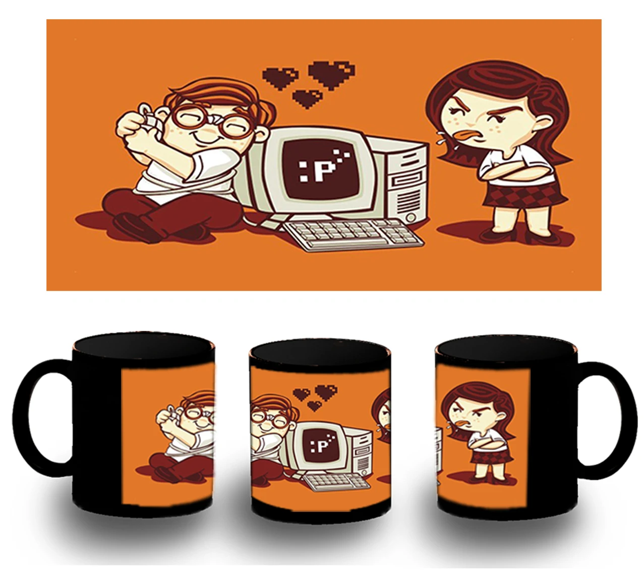 CUP FULLY black LOVE FOR PC black mug