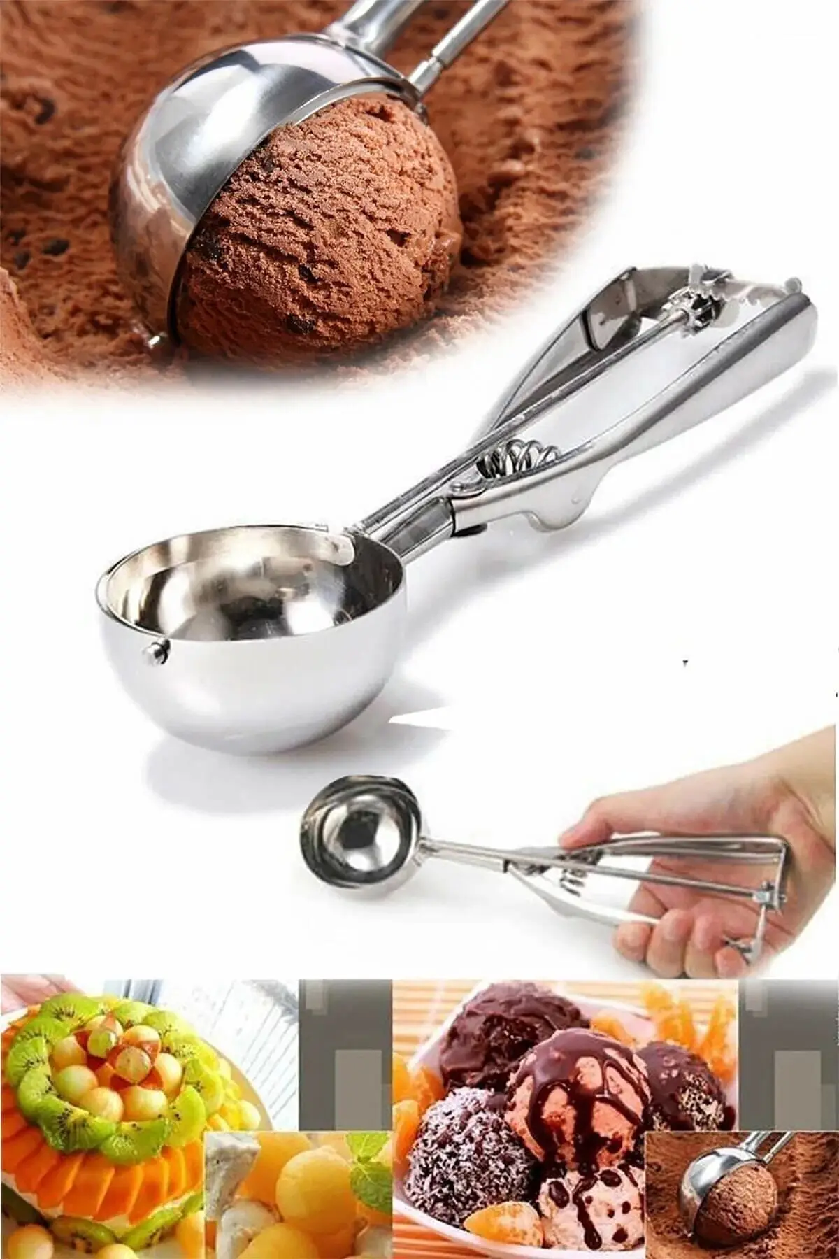 Cookie Scoop 5cm -Stainless Steel with Trigger, Easy to Clean, Highly Durable, Ergonomic Handle Dough