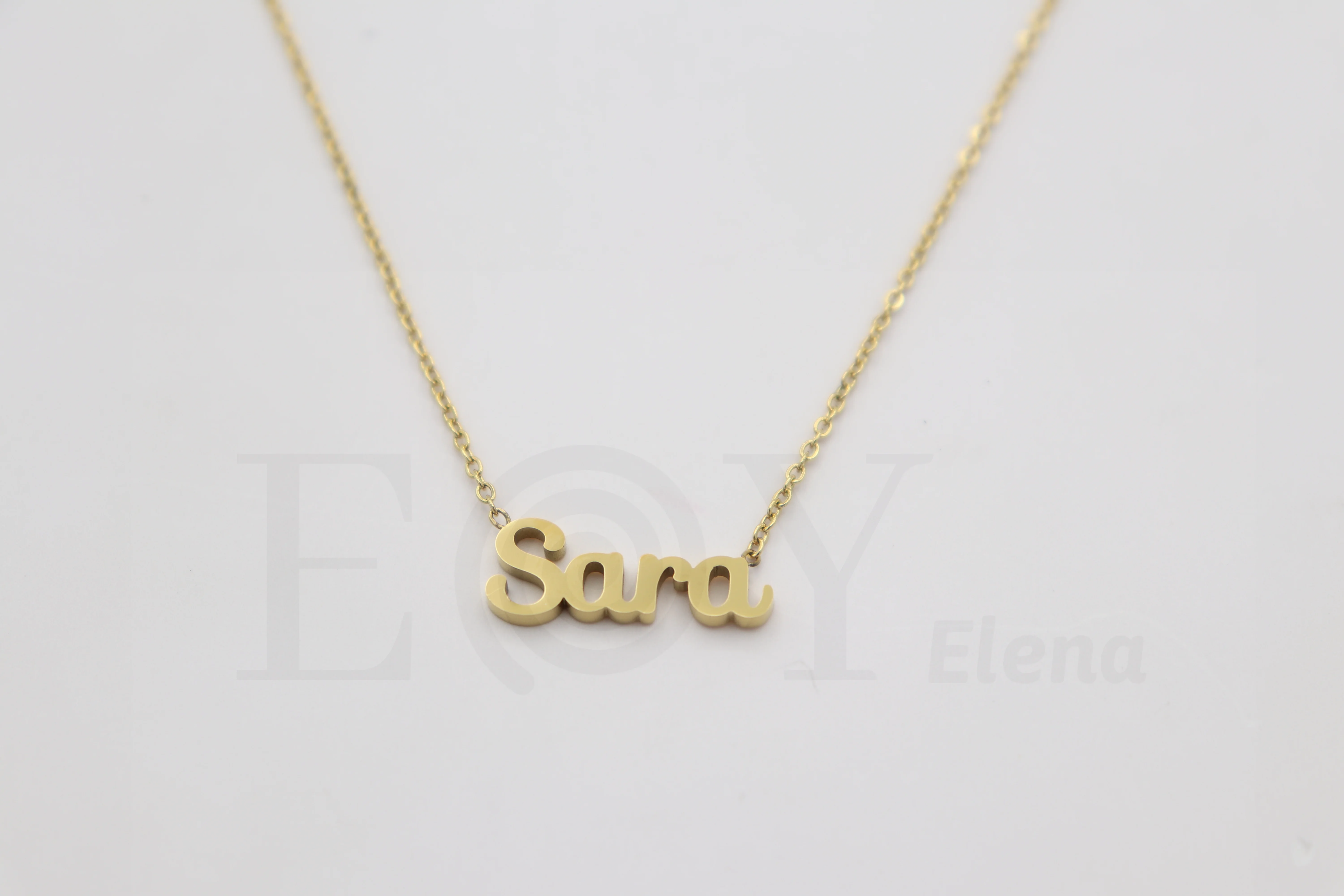 Collar De Acero Inox Con Nombre De Sara Color Dorado Alta Calidad Envió Desde España