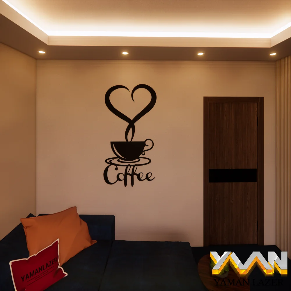 Wooden Wall Art Decor Romantic Coffee Black White Gold Color Modern Office Home Stylish Living Room New 3D Creative Bedroom Wall