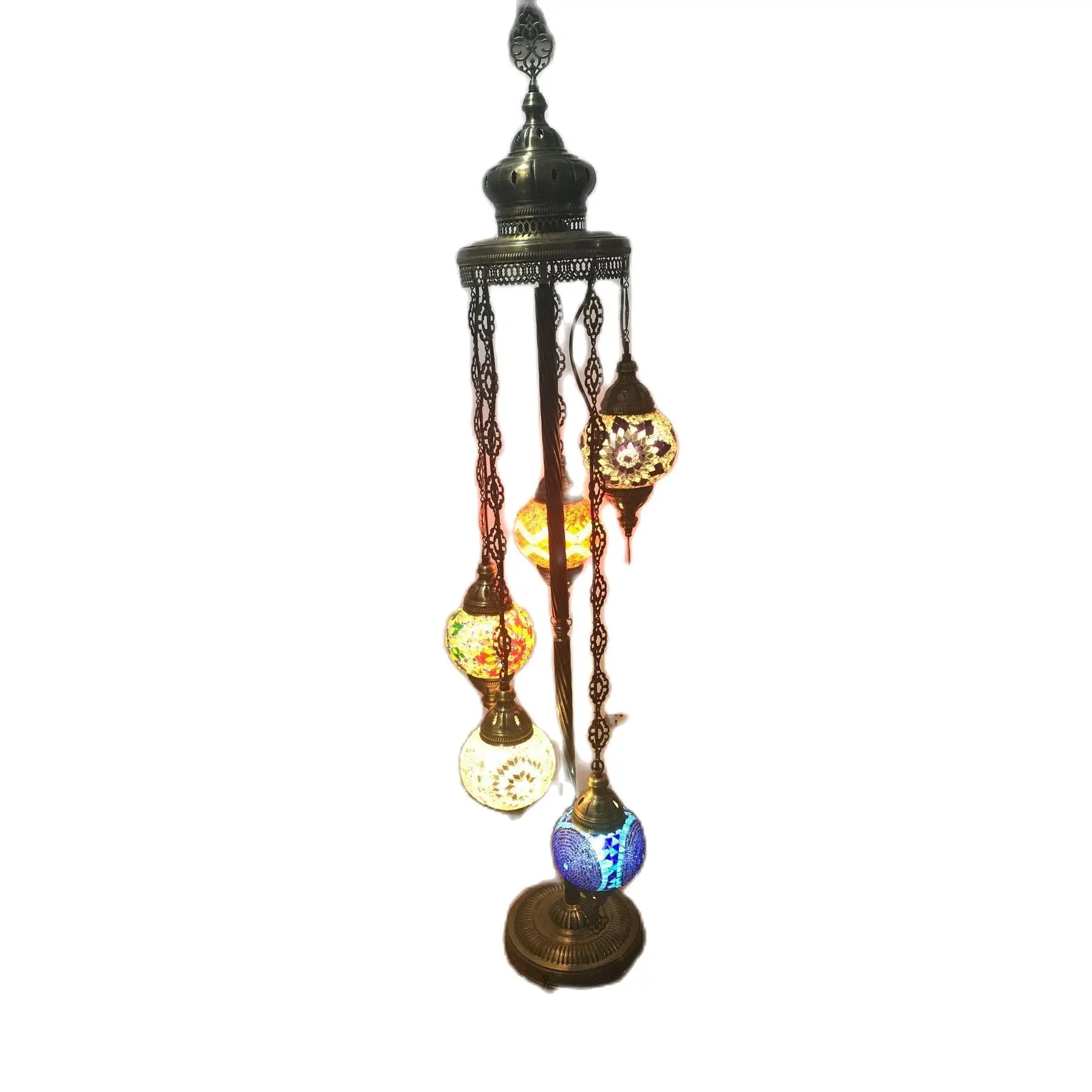 Turkish balloon lamp 1.30 CM height 5 mosaic lamps lamparas dfe crystallites