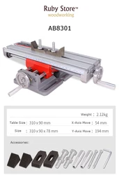 Stół złożony AB8301 + wiertło krzyżowe przesuwane imadło, wiertarka aluminiowa imadło 2.5 