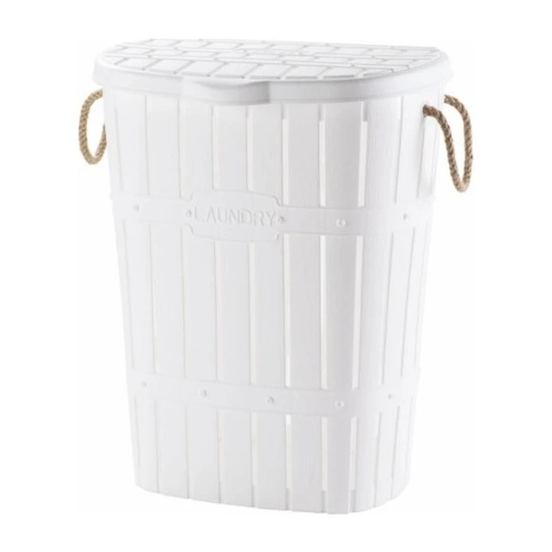 Violetta Bamboo Rope Dirty Laundry Basket White 48*30*54 Eco-Friendly Stylish Design Free Fast Shipping from Turkey