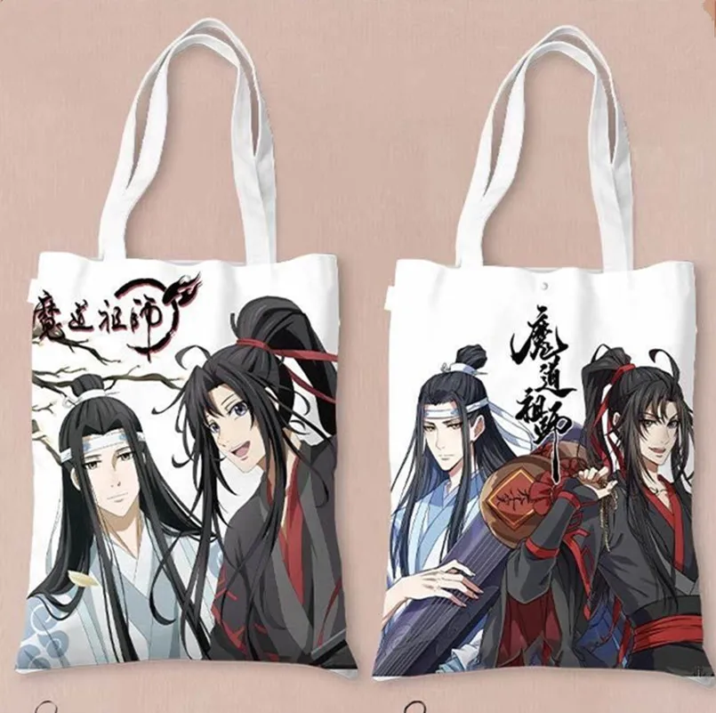 Mo Dao Zu Shi Cosplay Canvas Shoulder Bag Anime Tian Guan Ci Fu Tokyo Revengers Demon Slayer Cute Casual Shopping Bag Handbag