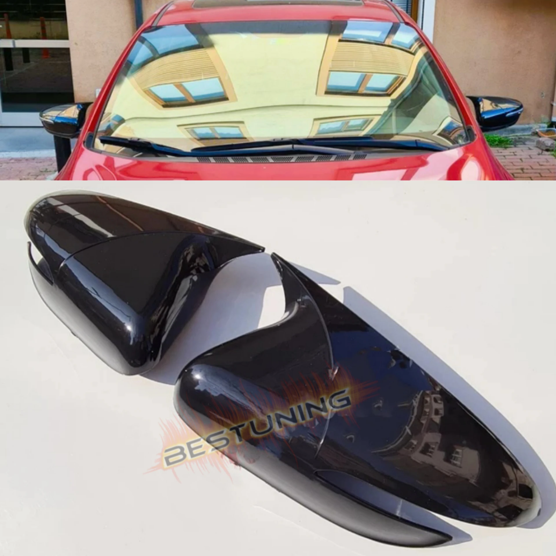 Bat Style Mirror Cover For Kia Ceed M4 Appearance 2012 2017 Car Accessories 2 Pieces Glossy Black Exterior Parts Tuning Sport