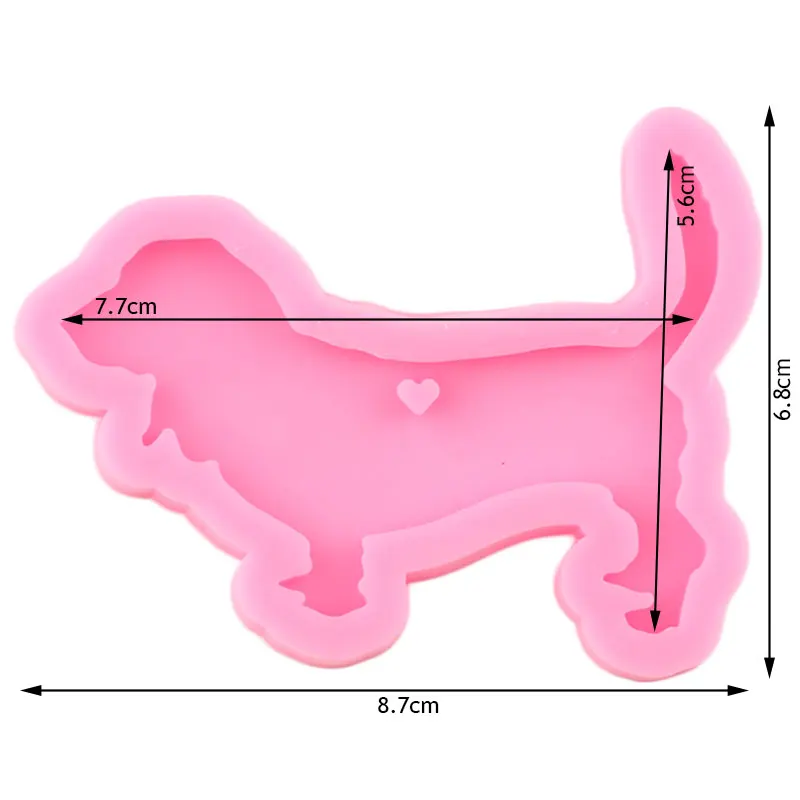 Shiny Basset Hound Mold Silicone Molds DIY Dog Resin Epoxy Keychains Mould for Jewelry Key Ring Pendant Decoration