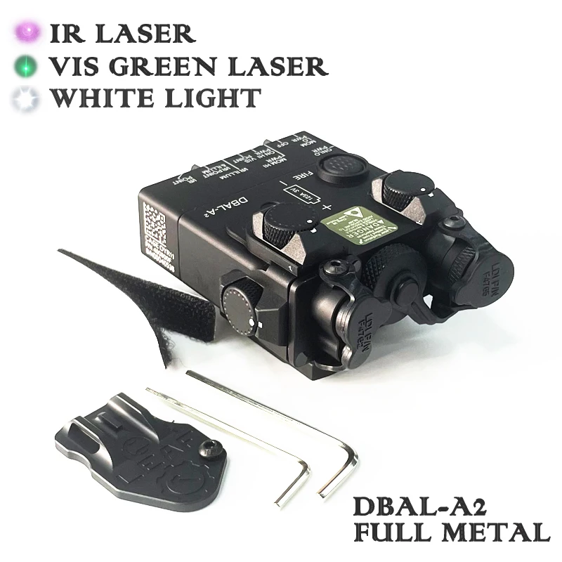 

Full Metal DBAL-A2 Green Laser Sight Advance 2 Visible / IR Dual Beam Aiming PEQ-15A Infrared Laser Light Airsoft