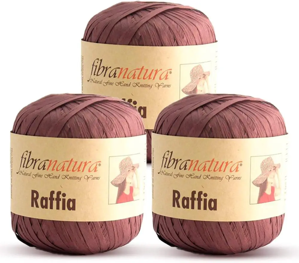 Fibra Natura Raffia Yarn 22 Colors 100% Cellulose Natural Straw Paper Tape Thatch Haulm Rayon Viscose Ribbon Lace DIY Hat Bag