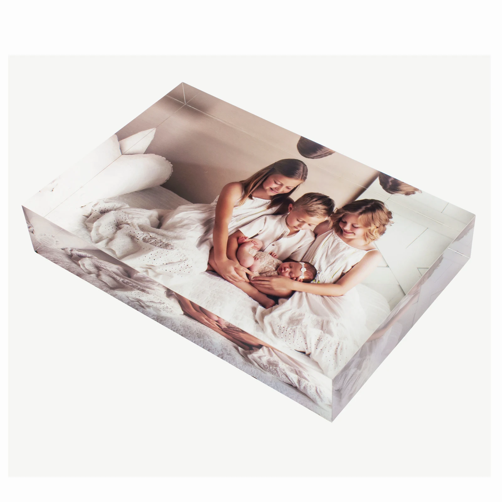 Bloc photo acrylique personnalisé |   Transformez votre famille préférée, animal de compagnie ou les photos numériques de mariage dans un cadre photo en acrylique