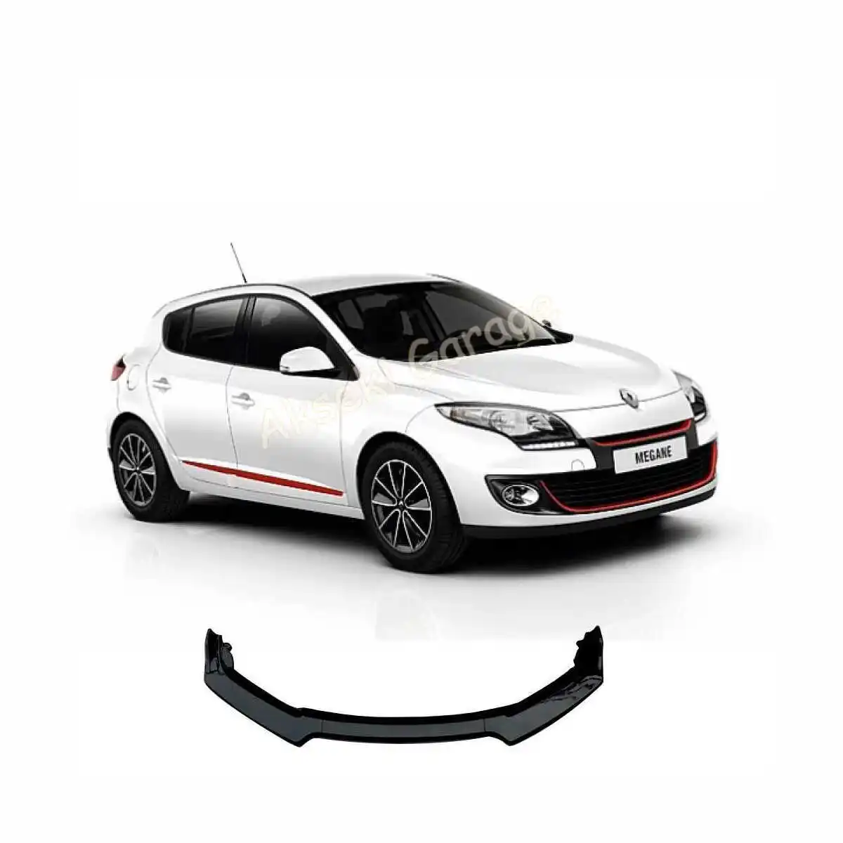 

For RENAULT MEGANE 3 Front Bumper Attachment Lip 2008-2012 Piano Black Auto Styling Modified diffuser spoiler car accessories