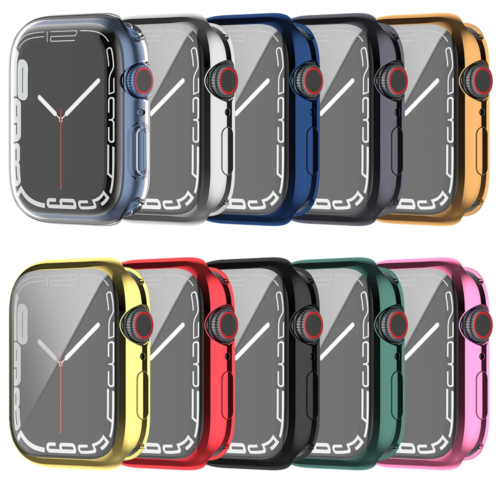 360 Full Cover for Apple Watch Case 8/7 41MM45MM Soft TPU Screen Protector 42MM38MM Protector Case for iWatch SE/6/5/4 44MM 40MM