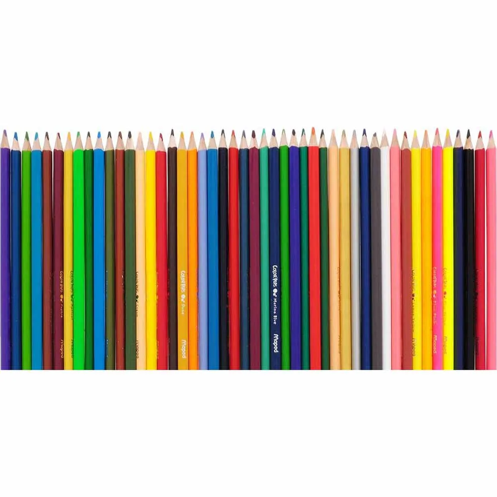 Maped Color\'Peps Triangular Colored Pencils, Assorted Colors 1 Set (48 Pieces)