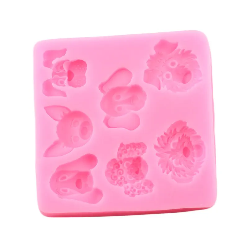 3D Cute Dog Head Silicone Molds Cupcake Topper Fondant Cake Decorating Tools Soap Resin Clay Mold Candy Chocolate Gumpaste Mould