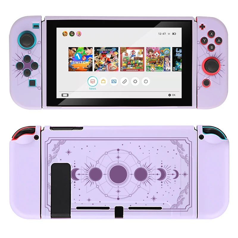 Aesthestic Schwarz Mond Phase Funda Nintendo Schalter Abdeckung Fall Dockable Schutzhülle Tarot TPU Shell Für Schalter Controller Joy-Con