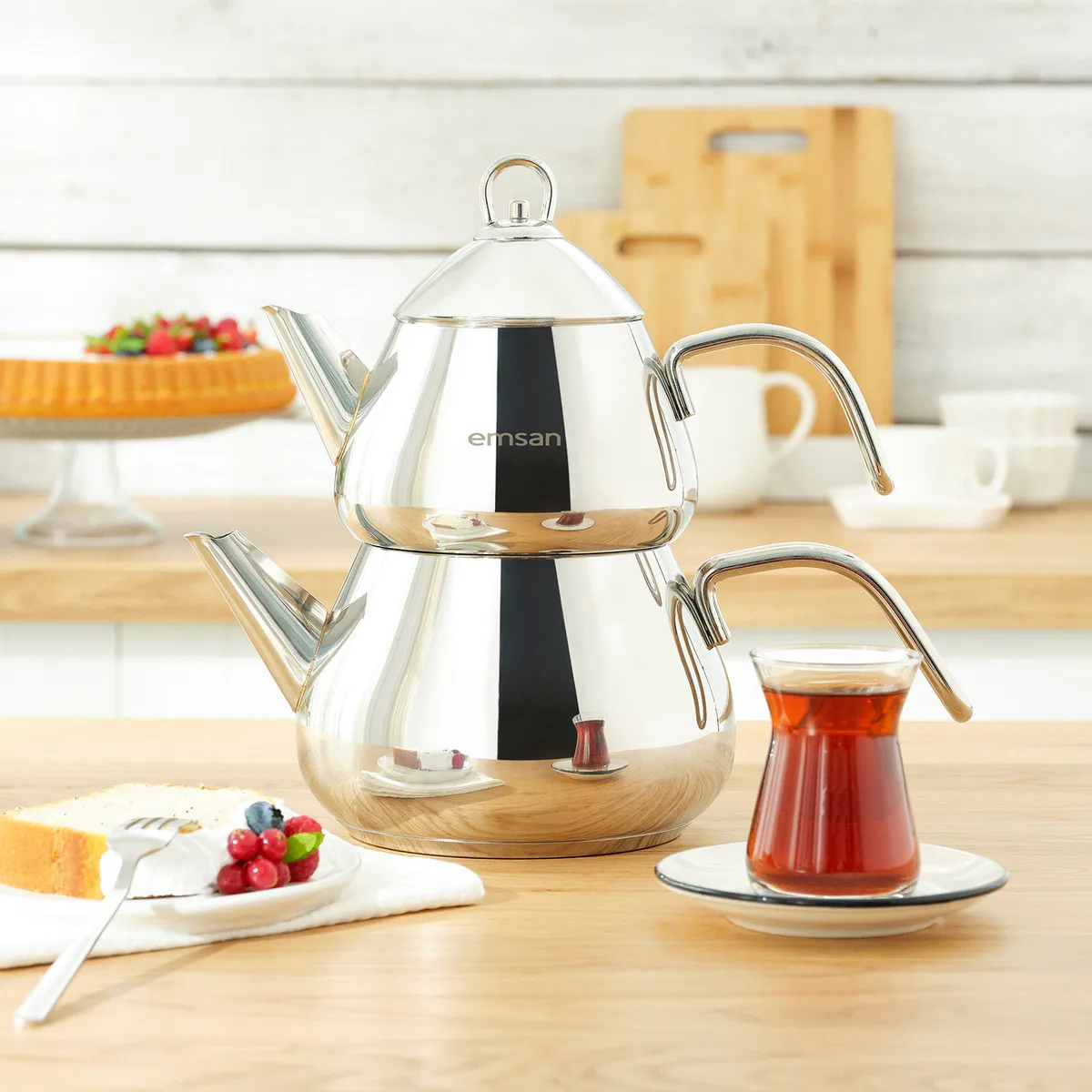 Heat resistant glass teapot incision based stainless steel tea infuser filter kettle Turkish made 2021 Style Traditional