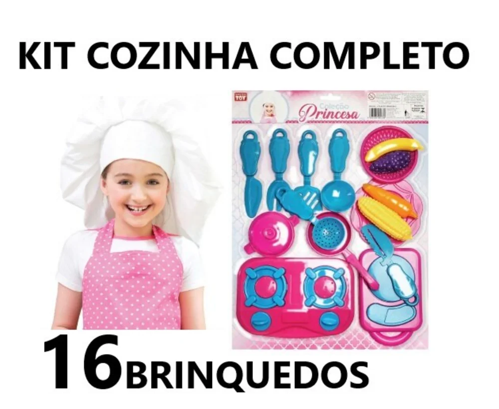 Toymaster Children's Kitchen Kit 16 Toys, Fogao, Panelinhas, Talher, Educational Toys For Children