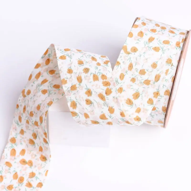 10 Yards 40mm double-sided flower ribbon DIY handmade material Headwear Hair bow clothing shoes hat accessories
