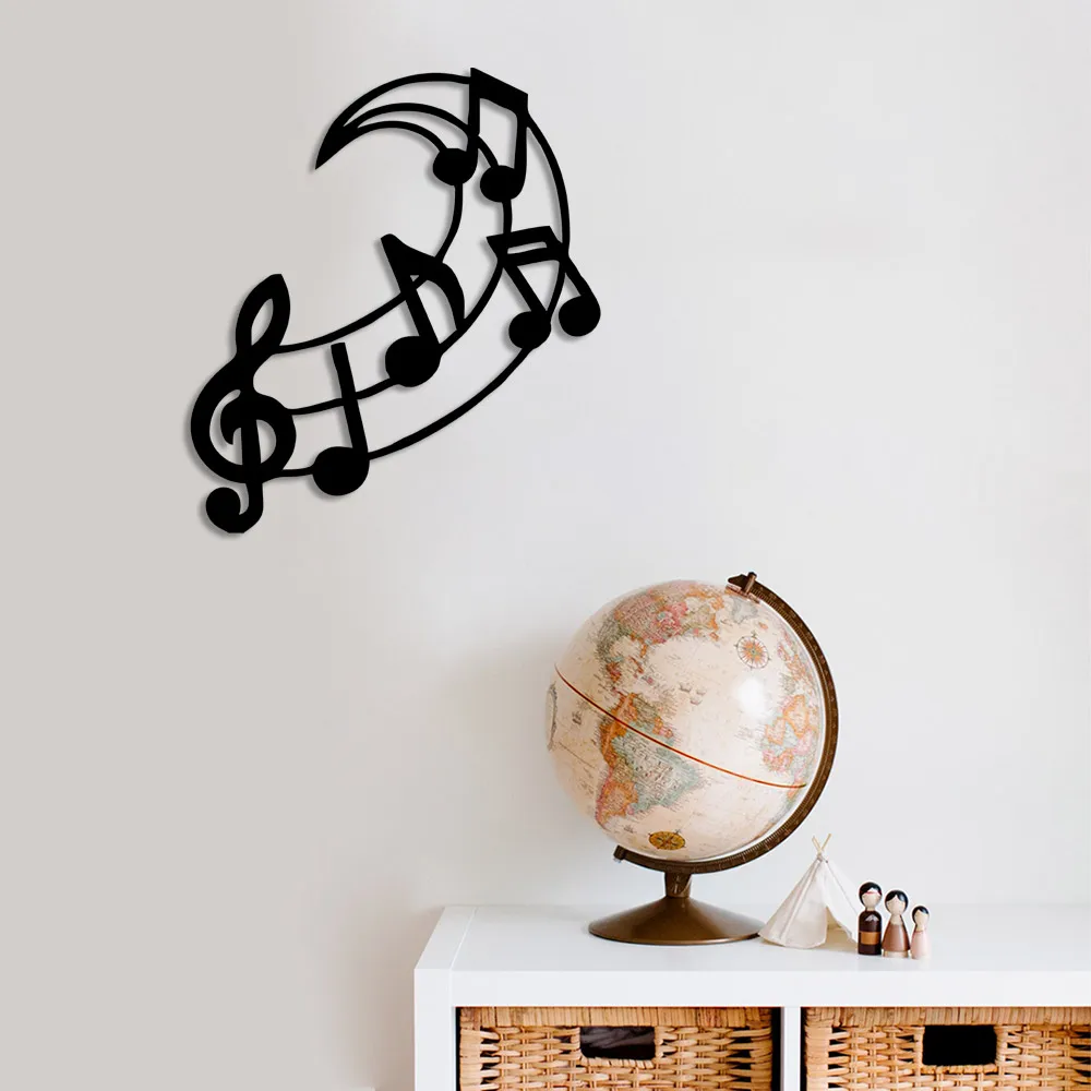 Left Key And Musical Notes Wall Room Wall Room Home Accessory Wooden Table 44x50cm