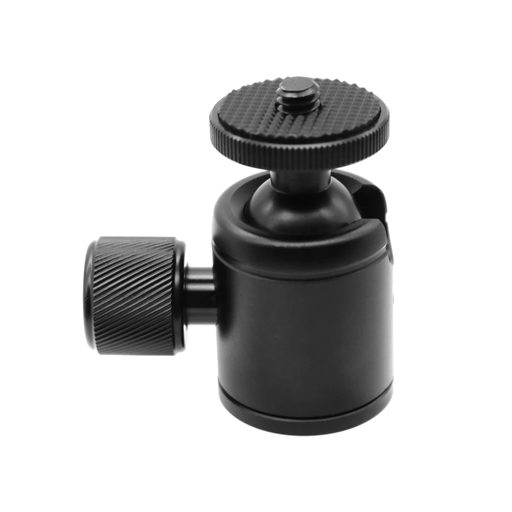 Mini bola de la cabeza de aleación de aluminio de 360 grados de rotación panorámica giratoria de rótula de bola de trípode con Base 1 / 4 pulgadas de montaje de tornillo de interfaz