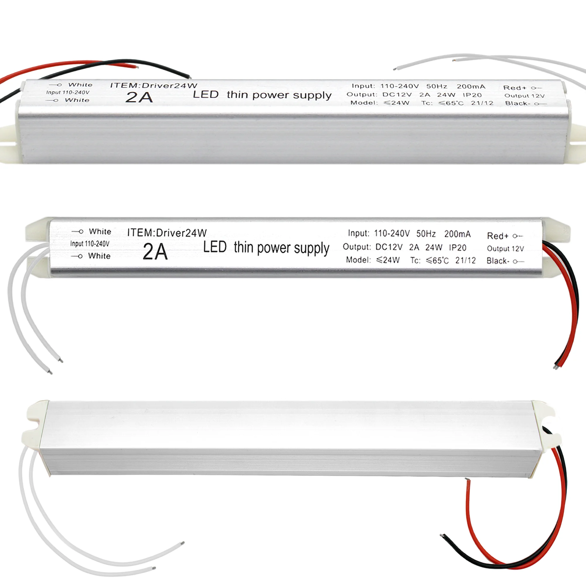 Kit 5 Source Slim Driver For Profile Led Tape 12V 2a 24W