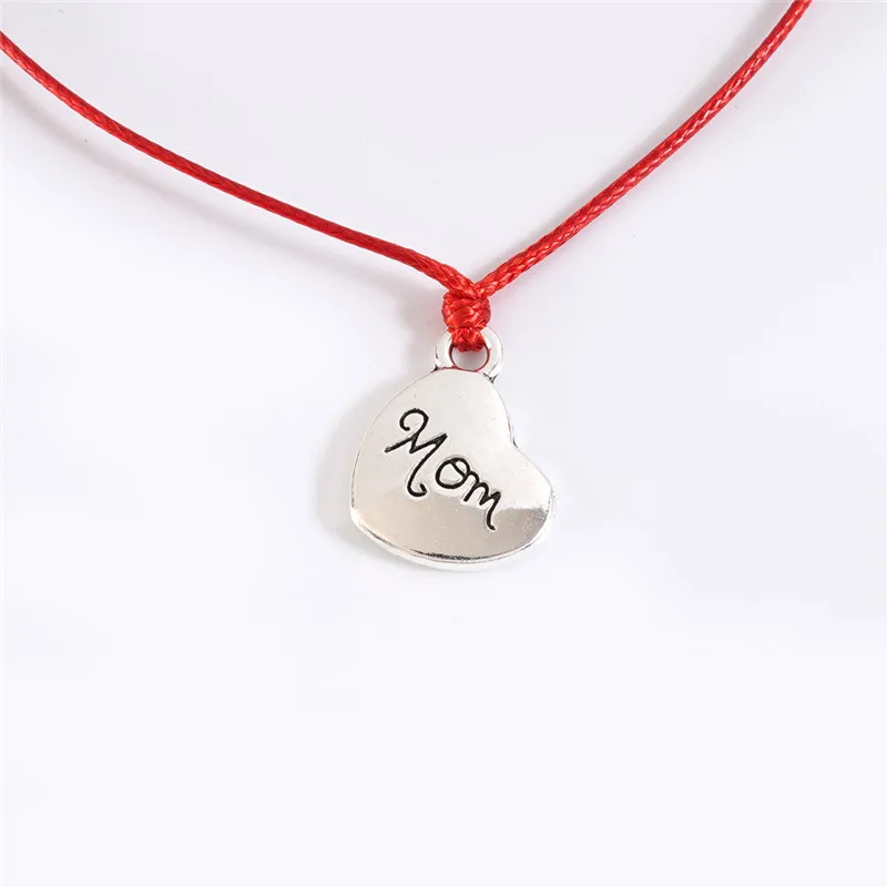 دلاية قلب الحب أساور للنساء الصداقة أمي هدايا الحد الأدنى حبل أحمر اليدوية مضفر بطاقة الإبداعية أساور مجوهرات