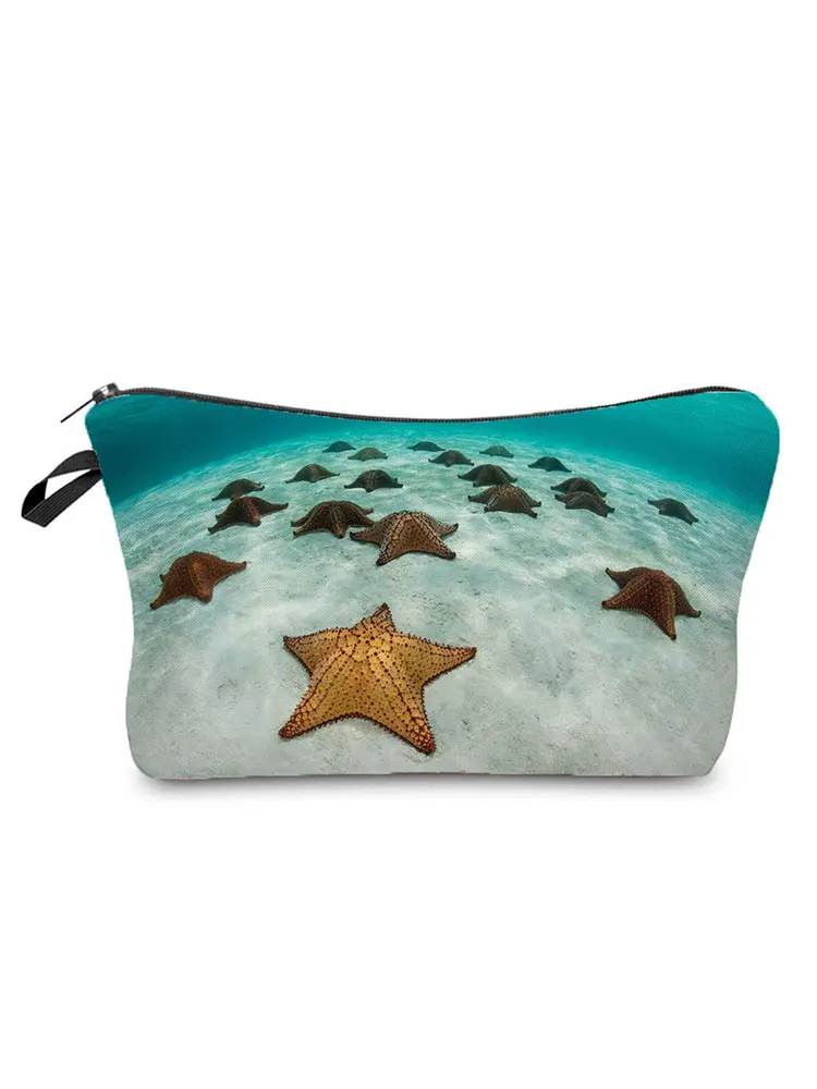 

Waterproof Printed Starfish Cosmetic Organizer Bag Portable Women's Makeup Bag Fashion Storage Bags for Women Small Travel Bags