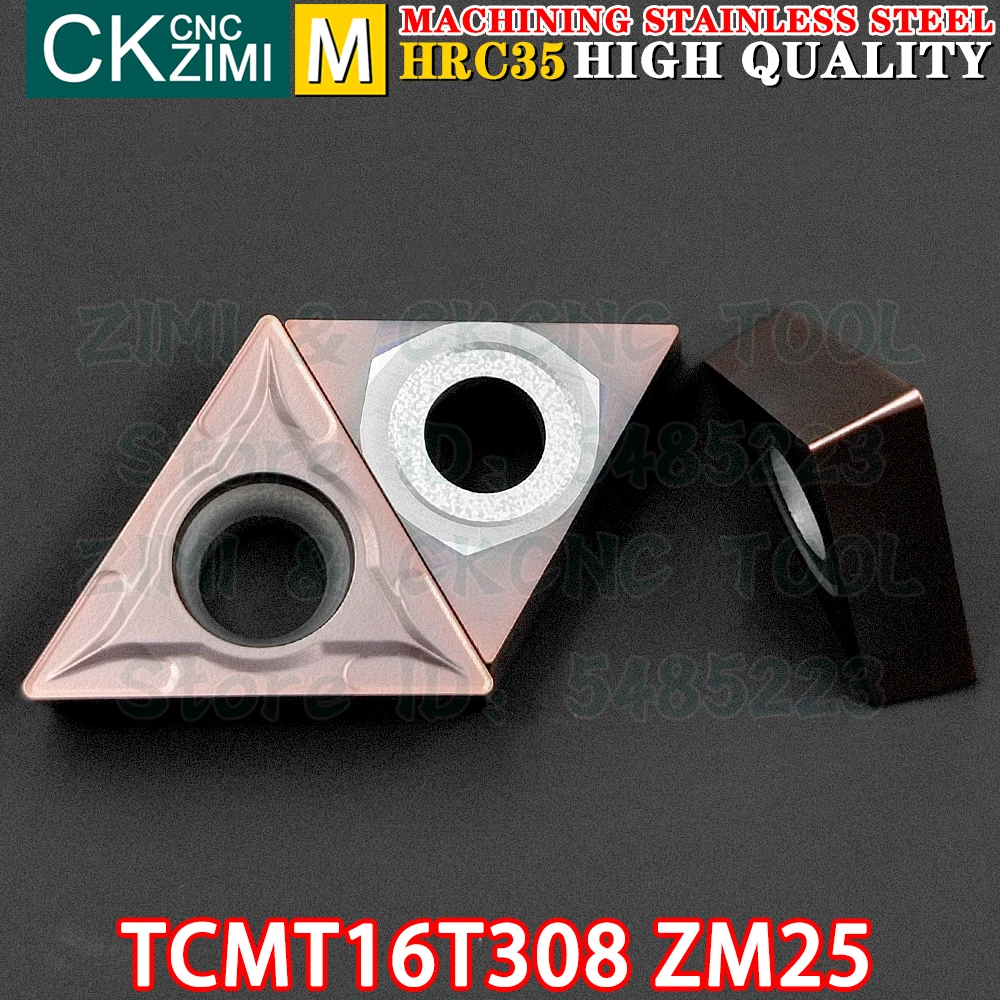 TCMT16T308 ZM25 TCMT 16T3 08 ZM25 Alat Sisipan Putar Eksternal Sisipan Karbida TCMT CNC Alat Pemotong Bubut Logam Mekanis