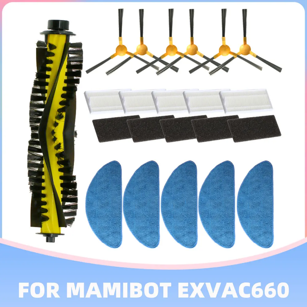 For Mamibot Exvac660/650 Platinum Robot Vacuum Cleaner Main Brush Side brush HEPA Filter Mop cloth Spare Parts Accessories