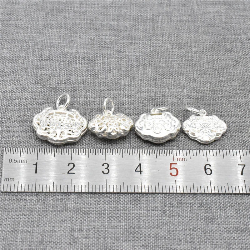 2pcs of 925 Sterling Silver Longevity Lock Charms for Bracelet Necklace