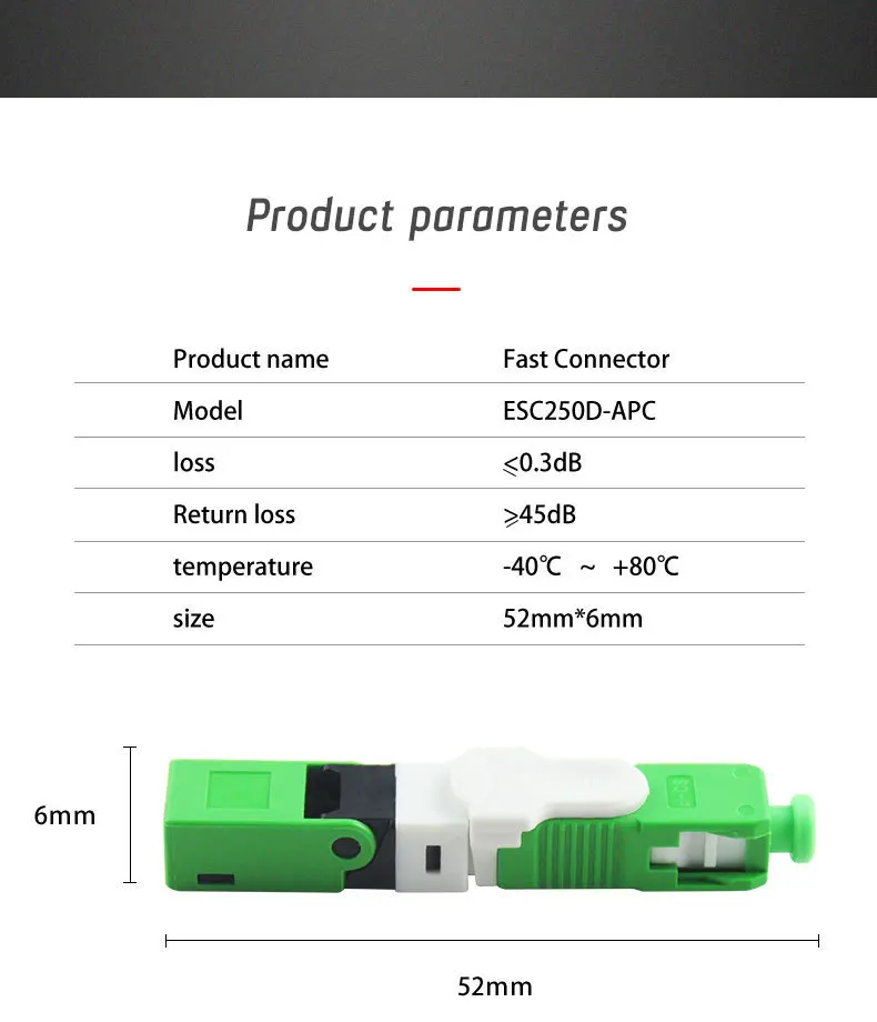 Yixton ESC250D SC APC Fast Connector FTTH fiber optic Field Connector SM High Quality free shipping