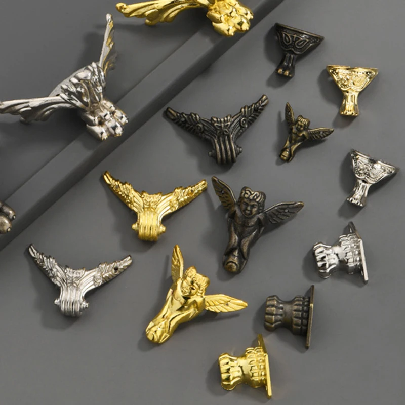 4PCS Decorative Feet Corner for Box Making Retro Jewelry Gift Wooden Box Feet Leg Metal Corner Protector