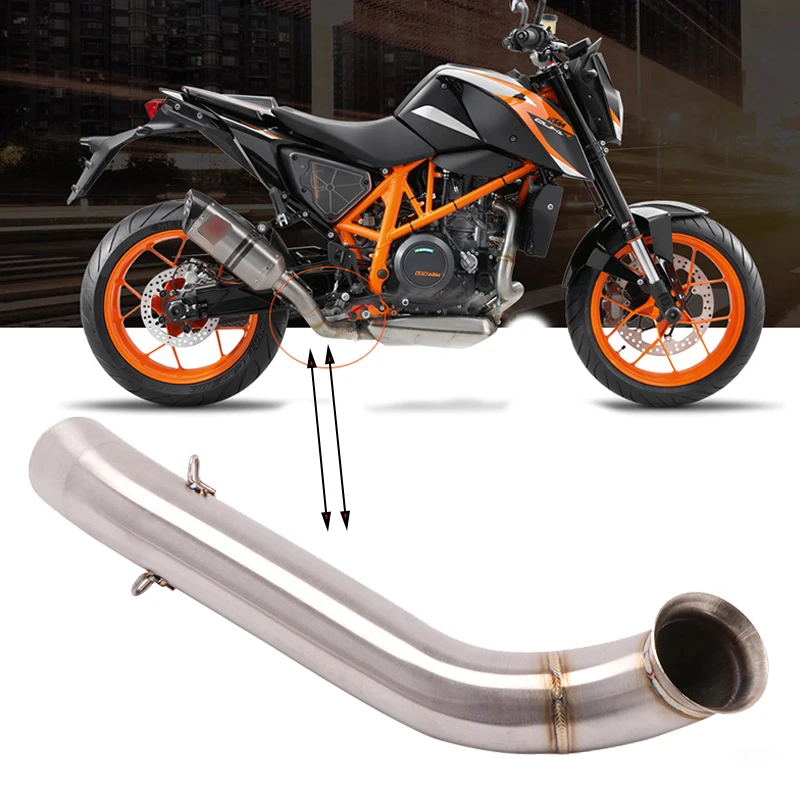 

Motorcycle Exhaust System Middle Mid Pipe Slip On Connecting Link Tube Stainless Steel Modified For Duke 690