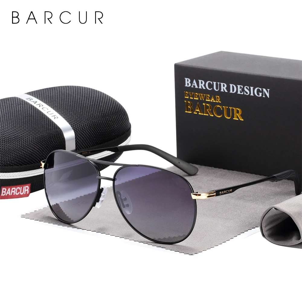 BARCUR Latest Gradient Women Sunglasses Polarized Sun glasses Pilot Female gafas oculos de sol masculino