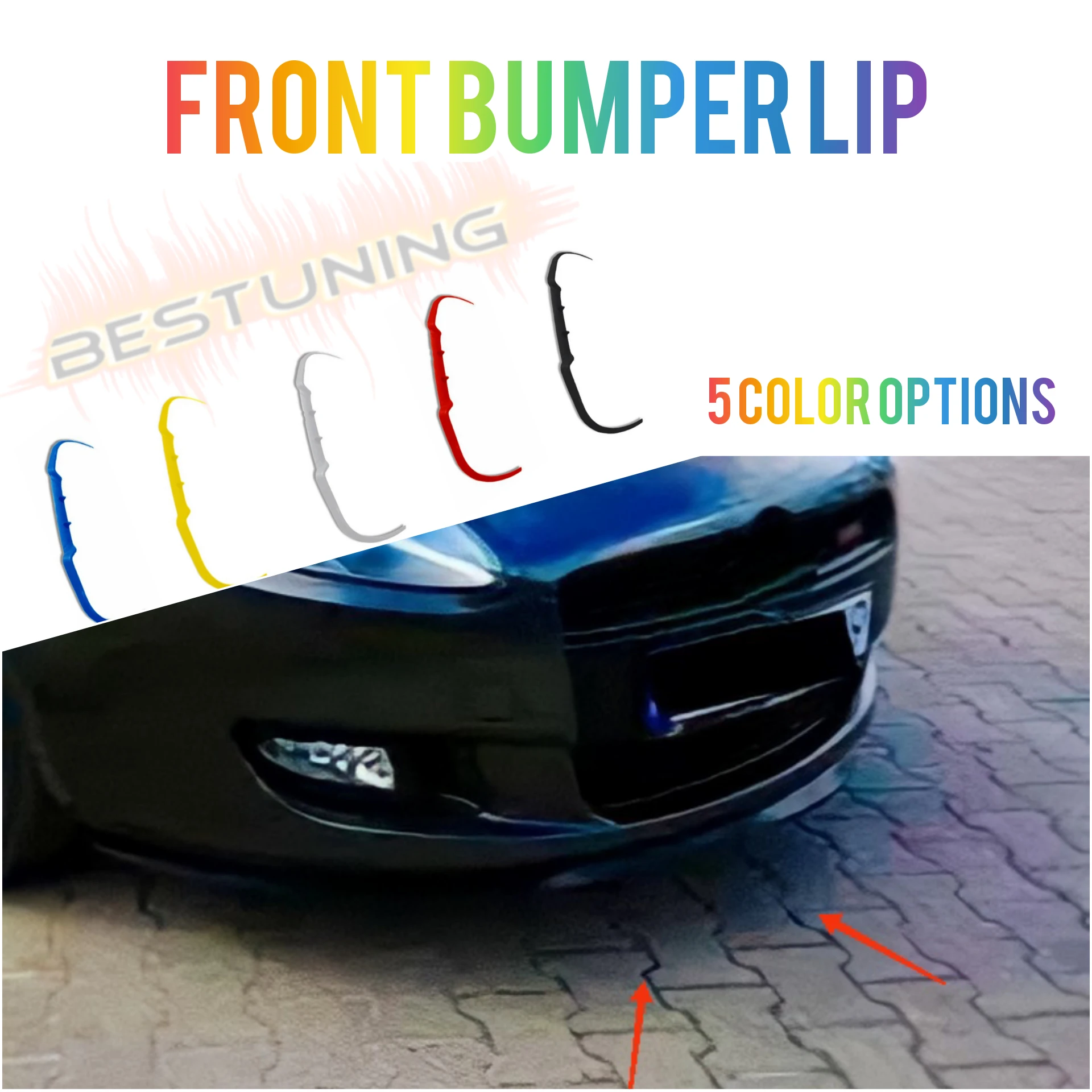 CUPRA R Front Bumper Lip Spoiler For Fiat Bravo Car Accessories Universal 3 Pcs Lip Euro Body Kit Tuning Exterior Parts