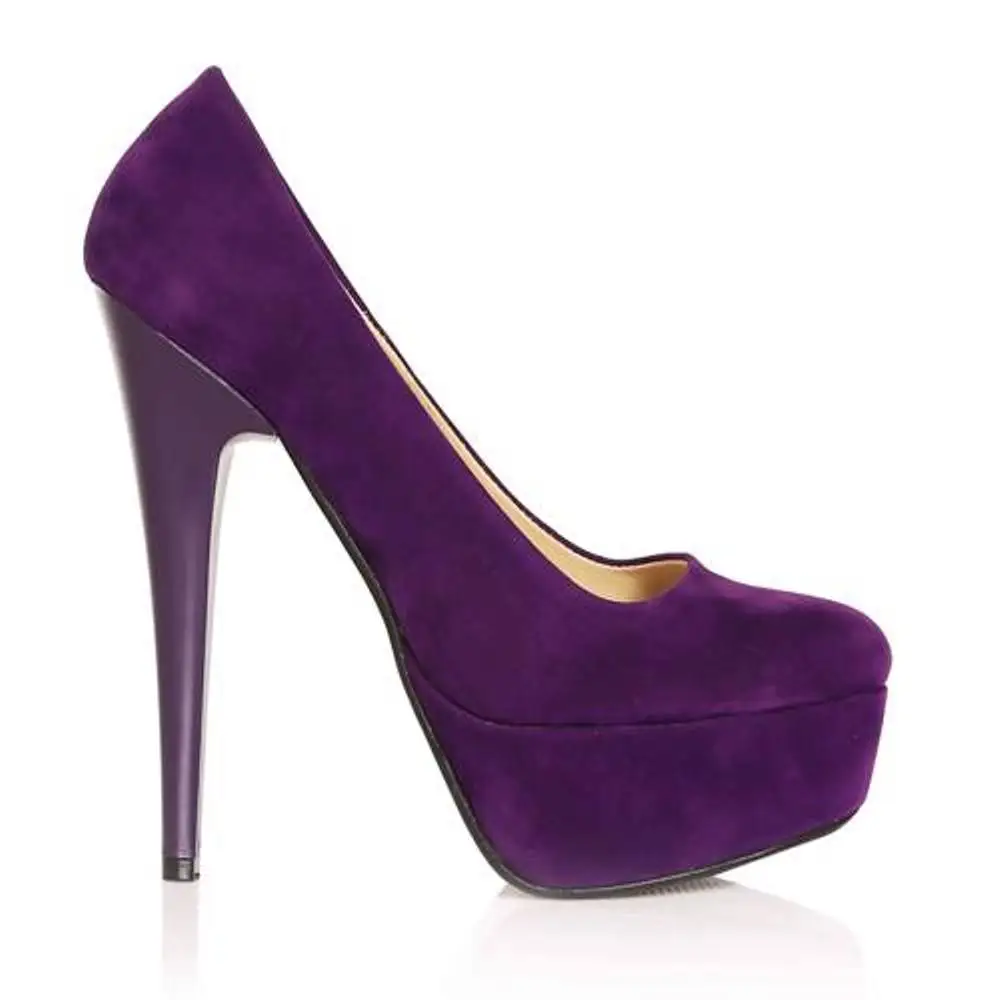 Purple Suede Plafform Sandals for Women High Heels Shoes High Quality Footwear for Ladies Pumps Thin Heels Womens Shoes