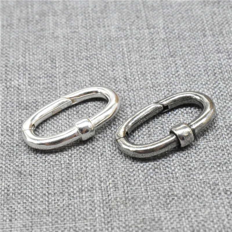 925 Sterling Silver Oval Clasp Lobster Clasp Connector for Bracelet Necklace