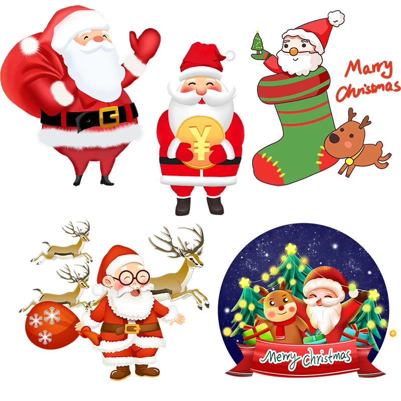 Three Ratels QC580 Interesting Santa Claus Holiday decoration sticker children's place lovely Decal