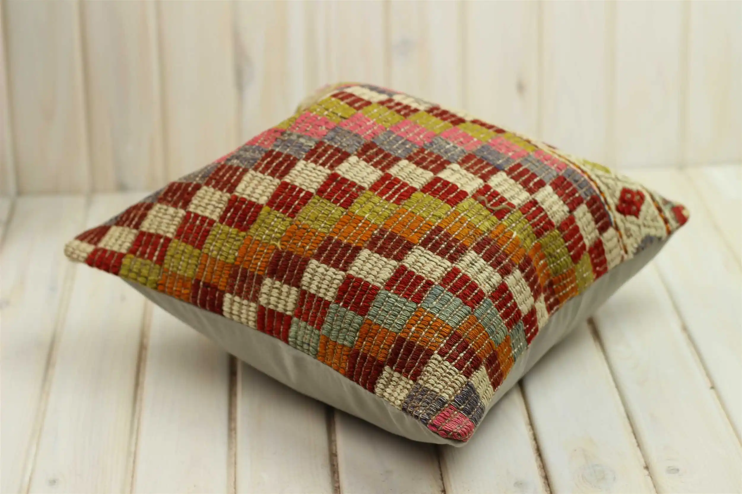 Handmade Kilim Pillow Cases Hand Woven Turkish Anatolian Traditional Motifs Cushion Cover Vintage Home Decorative Zip Carpet