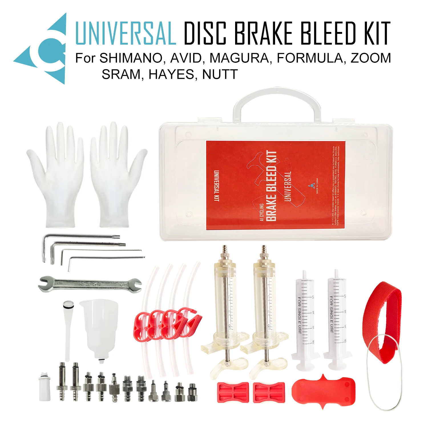 UNIVERSAL Bike Bleed Kit Hydraulic Disc Brake Tool For SHIMANO MAGURA AVID SRAM FORMULA HAYES NUTT ZOOM with Funnel