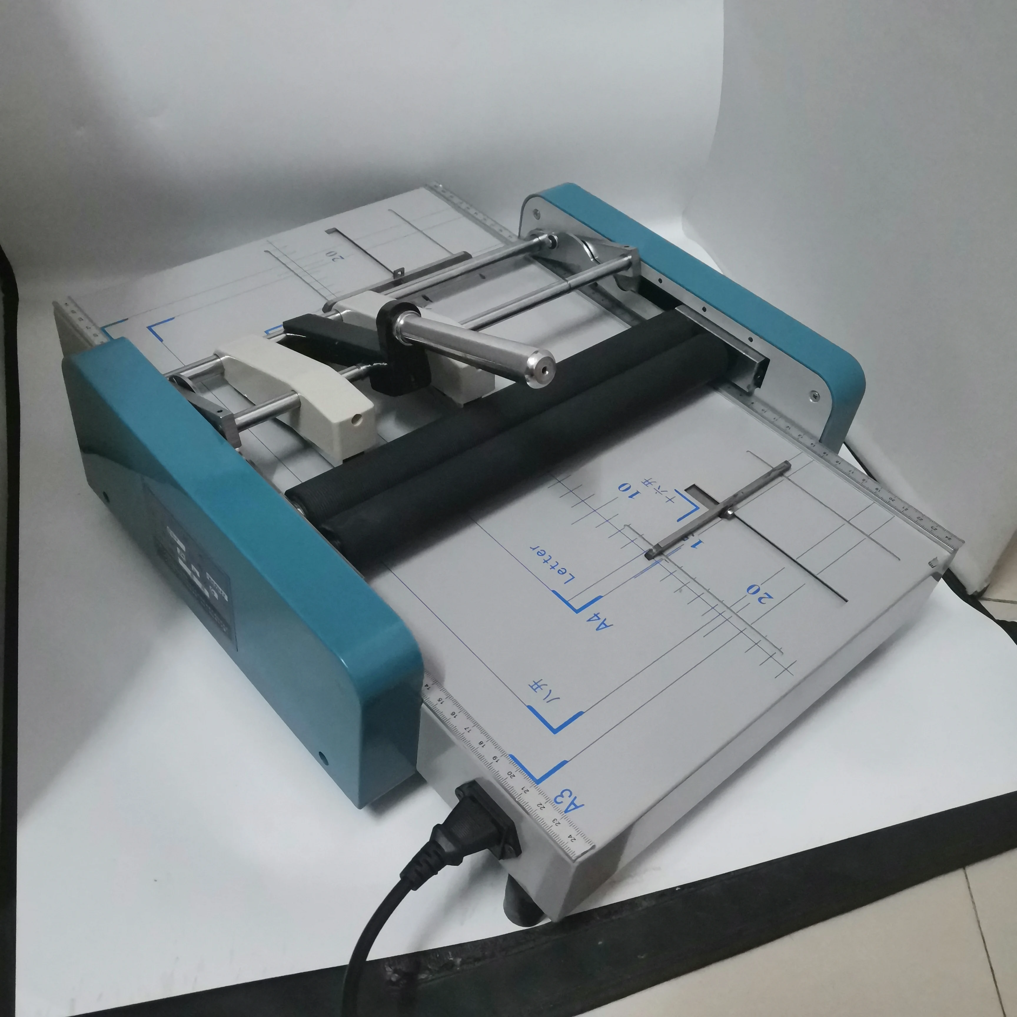 Manual A3 Paper Booklet Riding Saddle  Stapler Pamphlet Broshure Binding & Folding Machine 220V