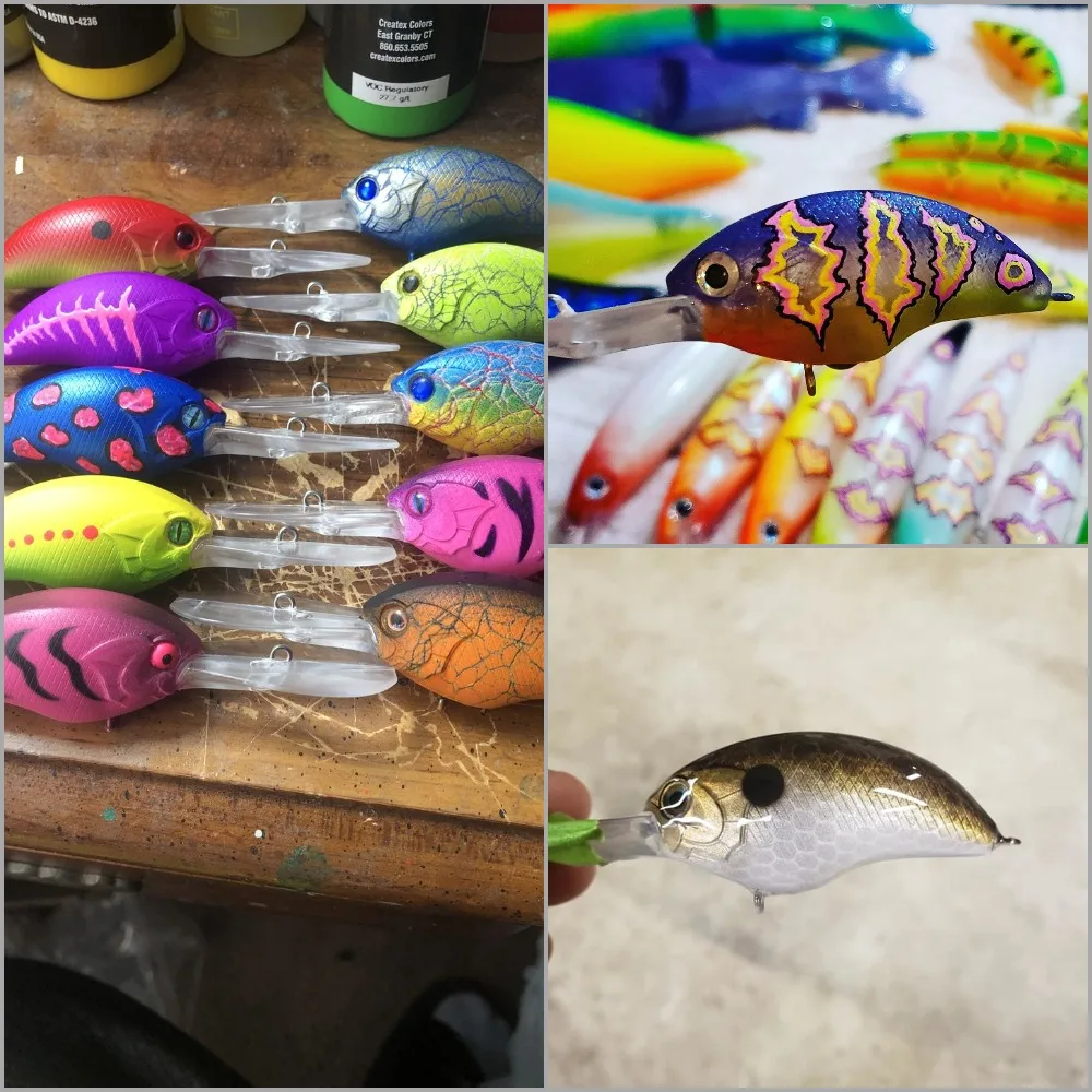 wLure 8.5cm 12g Blank Deep Diver Crankbait 10 per Pack Clear Lure body with Eyes 3-4 Meters Depth Fishing Bait UPC733