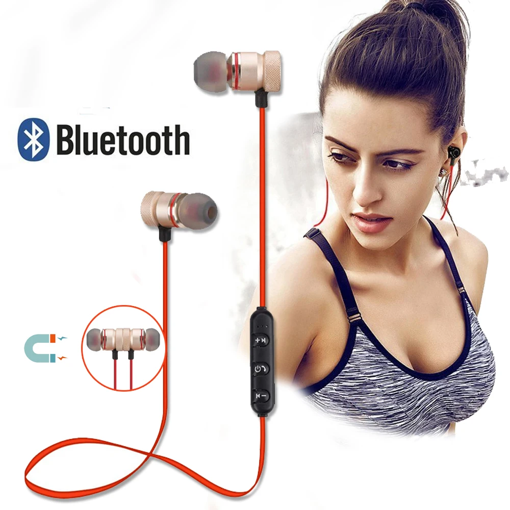 Wireless bluetooth headphones 4.1 sports design with magnets, waterproof hands-free control call and music